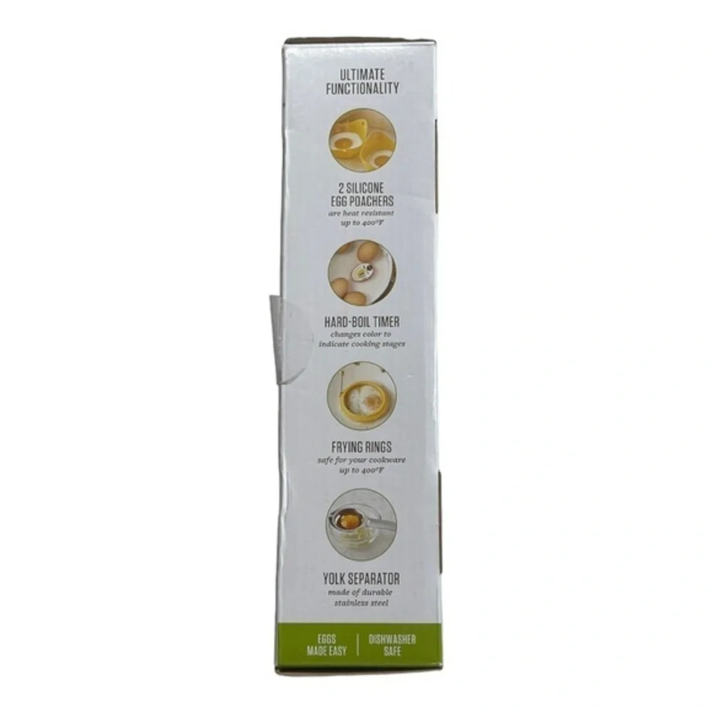 🐞Food Network‎ Everyday Egg Set Egg Poacher Set 6 Pieces Frying Rings/Timer